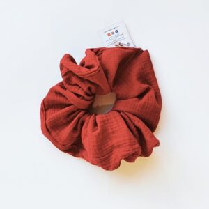 Scrunchie maxi in cotone garzato rosso