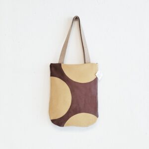 Borsa Small in tessuto tecnico malva con pois beige
